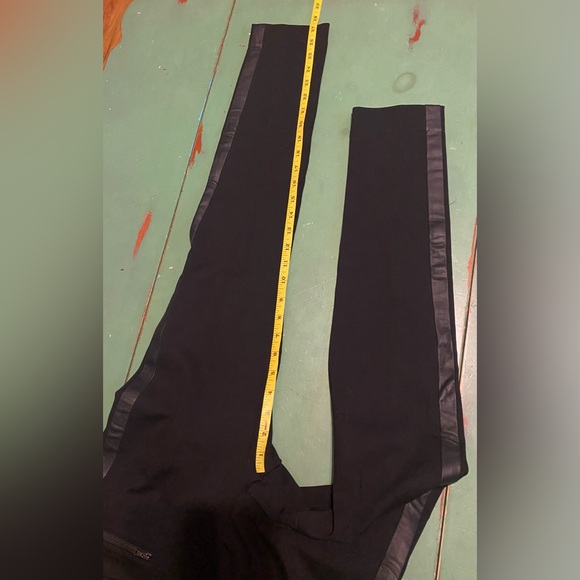 Loft Modern Skinny Ankle Legging Pants Womens Size 0 Black Stretch Tuxedo Stripe - Picture 5 of 8